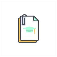 A file folder with a graduation cap on it vector