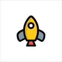 A rocket icon in a flat style vector