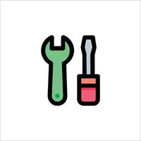 A wrench and a screwdriver icon on a white background vector