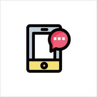 A phone with a speech bubble and a message icon vector