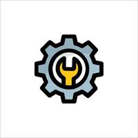 A gearwheel with a wrench inside it vector