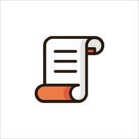 A scroll icon with a paper roll on it vector