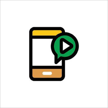 A phone with a play button on it vector