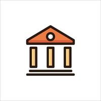 A bank building icon in a flat style vector