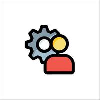 A person with a gear on his head vector
