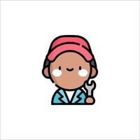 A cartoon character holding a wrench vector