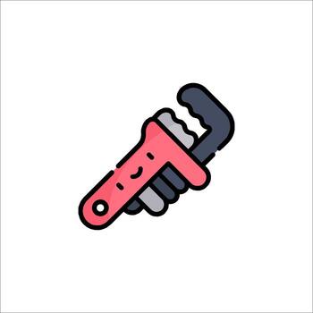 A wrench with a wrench in it on a white background vector