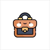 A cartoon suitcase icon on a white background vector
