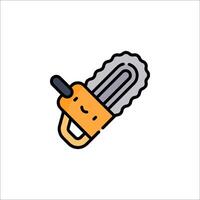 A cartoon chainsaw with a smiley face on it vector