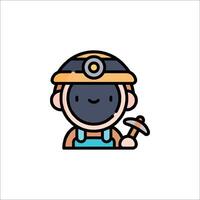 A cartoon character with a hammer and a helmet vector