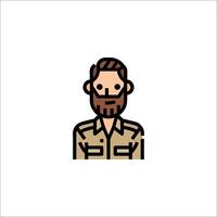 A man with a beard and a beard icon vector