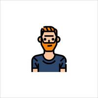 A man with a beard and glasses on his face vector