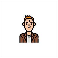 A man in a brown jacket and tie icon vector