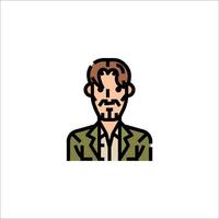 A man with a beard and a green jacket vector