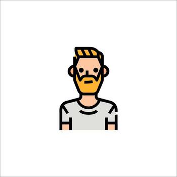 un hombre con un barba y un Bigote es mostrado en un plano línea estilo vector