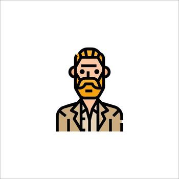 un hombre con un barba y Bigote en un traje vector