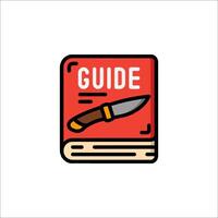A knife and book icon on a white background vector