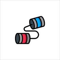 Two cylinders with red and blue wires connected to them vector