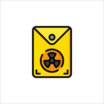 A yellow envelope with a radioactive symbol on it vector
