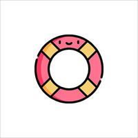 A life preserver with a smiley face on it vector