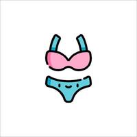 A bikini and a bra on a white background vector