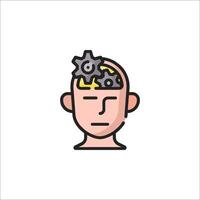 A man with gears in his head vector