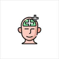 A man with a brain in his head vector