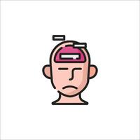A man with a brain in his head vector