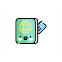 A cartoon book with a globe on it vector