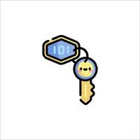 A key with a smiley face on it vector