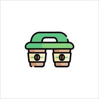 A coffee cup icon with a handle vector