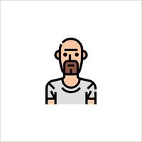 A man with a beard and a beard icon vector