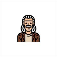 A man with a mustache and a beard vector