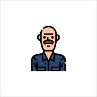 A man with a mustache and a mustache on his face vector