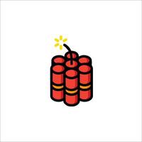 A red dynamite icon on a white background vector