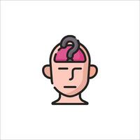 A man with a question mark on his head vector