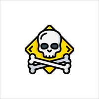 A skull and crossbones icon on a white background vector