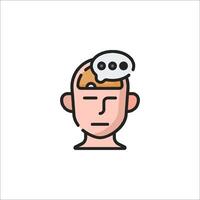 A man with a brain in his head vector