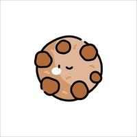 A cartoon cookie with a face on it vector