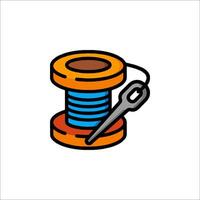 A spool of thread and a needle icon vector