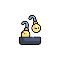 A cartoon character with two balls on top of a box vector