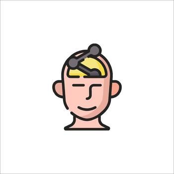 A man's head with a brain inside it vector