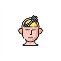 A man with a dumbbell in his head vector