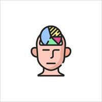 A man with a pie chart on his head vector
