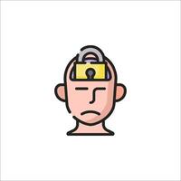 A man with a lock on his head vector