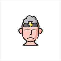 A man with a lightning bolt on his head vector