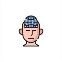 A man with a globe on his head vector