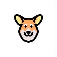 A corgi dog is shown in a flat design vector