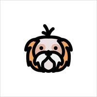 A dog head with a long tail and a long nose vector
