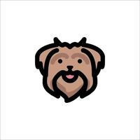 A dog head with a long tongue and a big nose vector